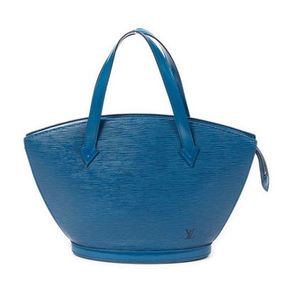 louis vuitton blue epi leather tote bag