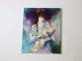 a painting of a woman holding a baby in her arms