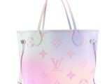 louis vuitton ombree tote bag in pink and blue