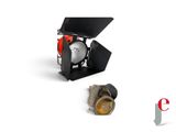 a picture of a camera and a light on a white background