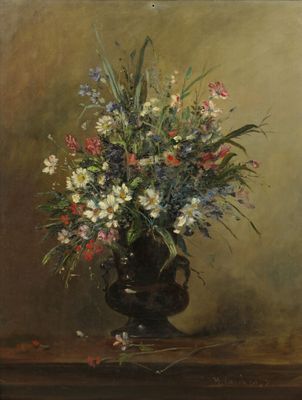 Eugène Henri CAUCHOIS (1850-1911). Bouquet de fleurs. Huile …