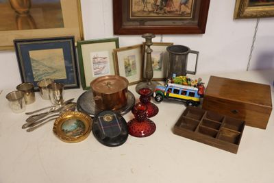 a table with a lot of items on it