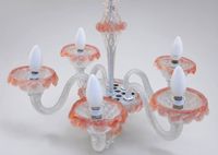 Lustre en cristal de Murano rose et blanc (photo 6)
