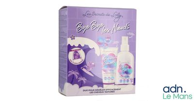 an image of a purple box with a bottle of liquid and a bottle of lotion