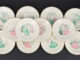 a lot of plates that are stacked on top of each other