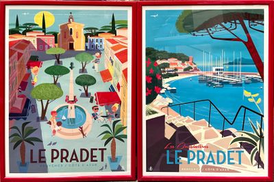 deux photos représentant deux affiches dans un cadre rouge