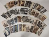 a lot of old photos on the table together