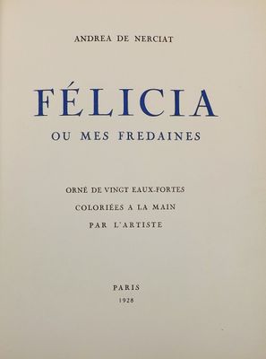 NERCIAT (Andrea de) - COLLOT . FELICIA OU MES FREDAINES.