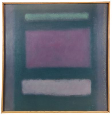 une image représentant un tableau aux couleurs violettes, vertes et bleues
