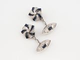pair of sapphire and diamond cufflinks