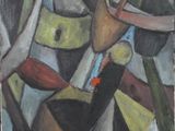 une image représentant un tableau où l'on voit un homme tenant une batte de baseball