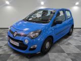 a picture of a small blue car parked in a garage