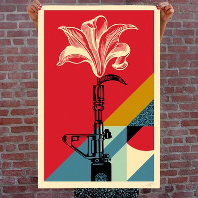 Shepard Fairey AR-15 Lily Offset Lithograph