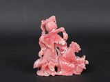chinese carved pink jade figurine of a man and a woman
