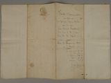 an old document with writing on it sitting on top of a table