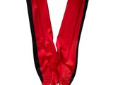 pair of red and black gloves on a white background