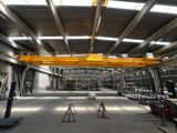 a crane that is sitting in the middle of a building