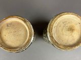 pair of antique chinese pottery vases with gold glazes