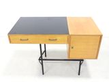 an image of a desk with two drawers and a black top