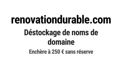 Nom de domaine renovationdurable.
