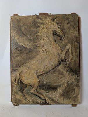 un tableau représentant un cheval posé sur un chevalet