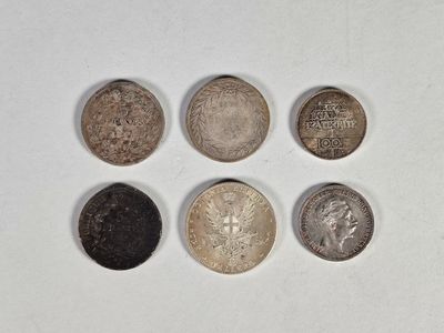 Lot de pièces en argent : une fausse pièce de 5 lires italie…