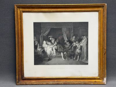 Par RICHOMME, d'après INGRES La mort de Léonard de Vinci