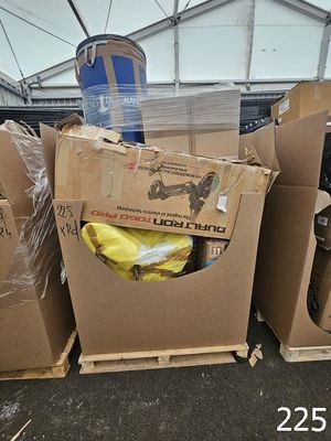 several boxes of bananas are stacked on top of each other in a warehouse