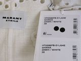 a label on the back of a white shirt