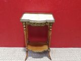 dollhouse miniature side table with marble top