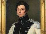 portrait d'un homme en uniforme militaire dans un cadre doré