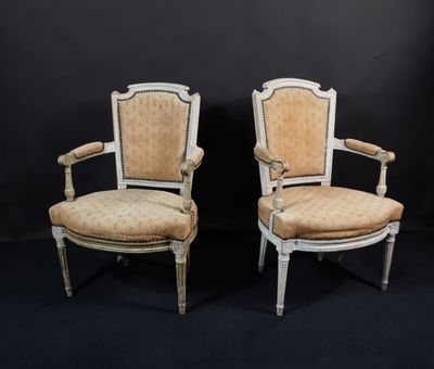 une paire de fauteuils français du XIXe siècle de style Louis XVI