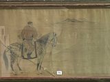 une photo d'une photo d'un homme à cheval