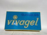 blue and gold sign with the word vintagel on it