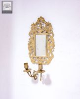 Applique en bronze à 2 bras de lumière avec miroir réflecteu…