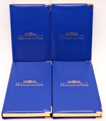 a couple of blue books sitting on top of each other