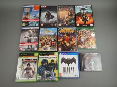 a lot of video games on the table