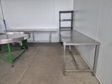 a table and a chair in a room