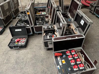 a lot of equipment that is sitting on the ground