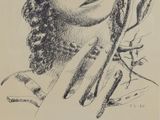 drawing of a woman with a flower in her hair