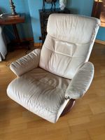 Fauteuil de repos en cuir beige STORDAL (photo 2)