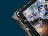 a box with a picture of a space ship inside of it