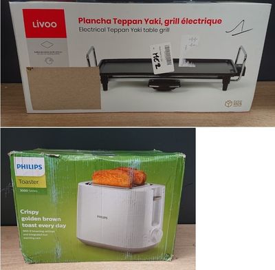 two pictures of a box with a toaster inside of it
