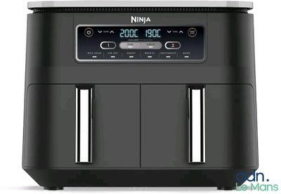 une friteuse à air chaud équipée d'une horloge numérique sur le côté