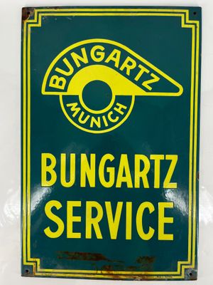 bungaritzz service sign on a white background with a yellow border