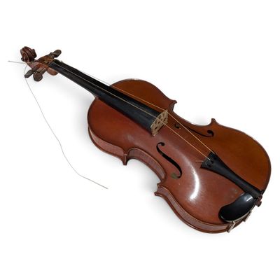 an old violin with a bow on a white background