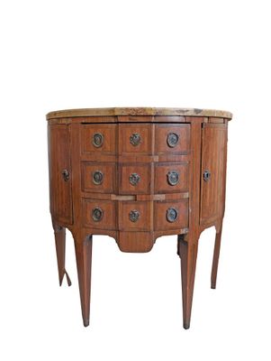 an image of a wooden sideboard with drawers