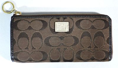 COACH Portefeuille en tissu marron