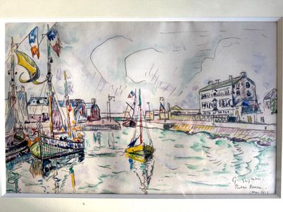 une image d'une peinture de bateaux dans l'eau