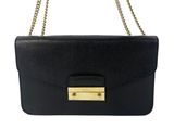 michael korsch black leather shoulder bag